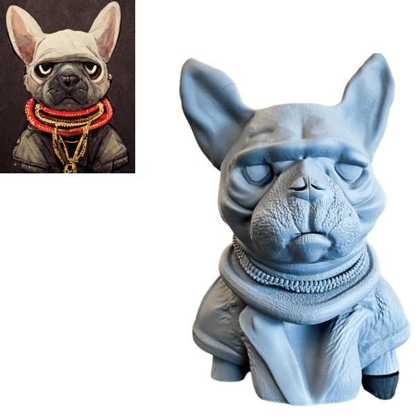 custom 3d french dog bulldog